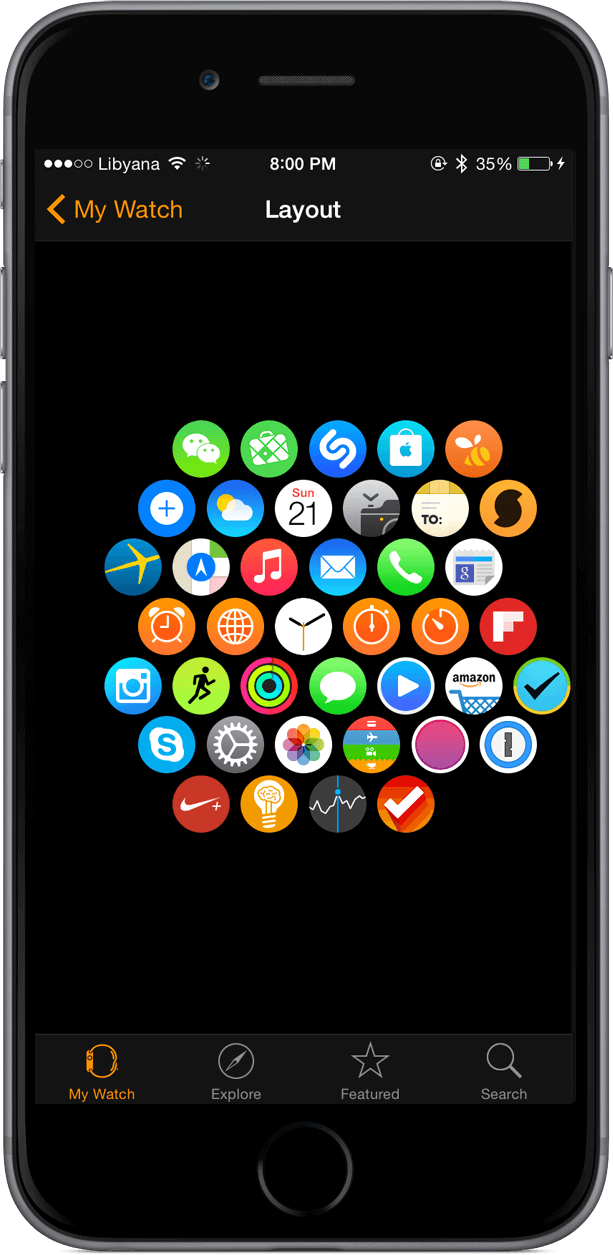 Apple Watch App Layout Setting
