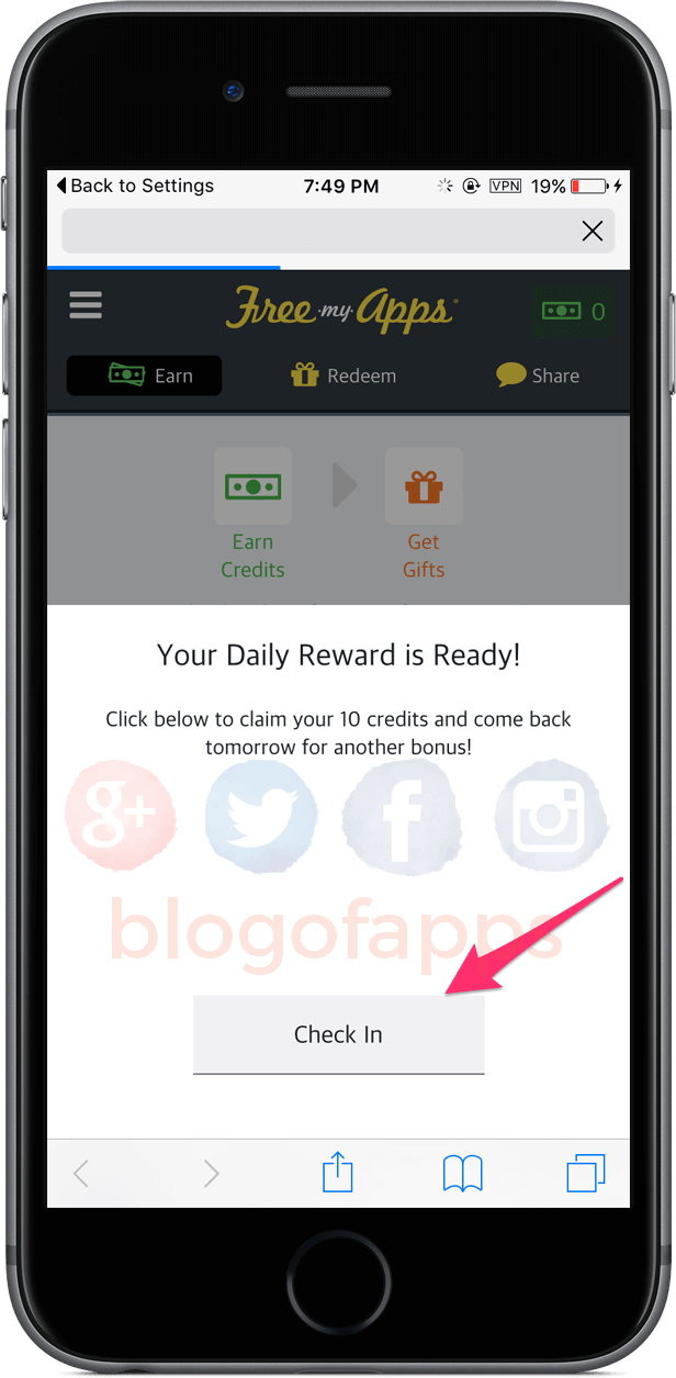 click on Daily Reward