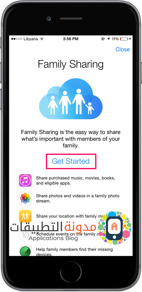 iCloud family sharing
