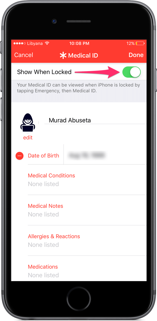 write medical id detailes