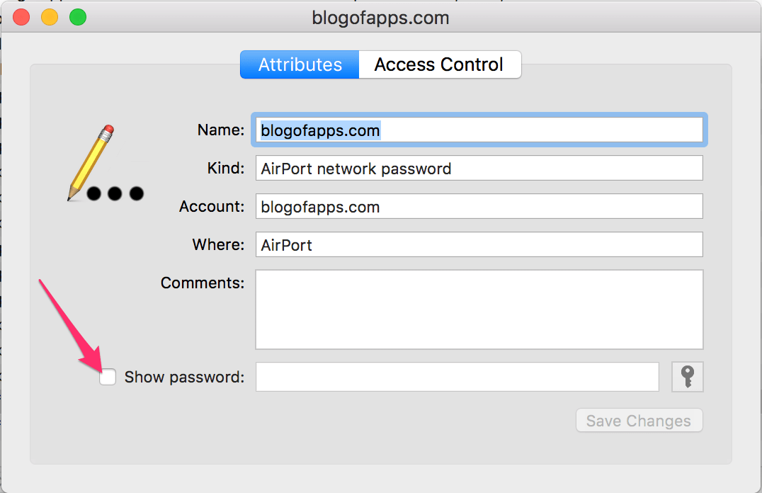 Show Password في المفاتيح