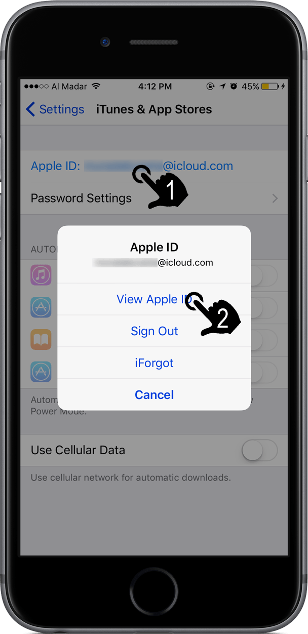 View Apple ID Option