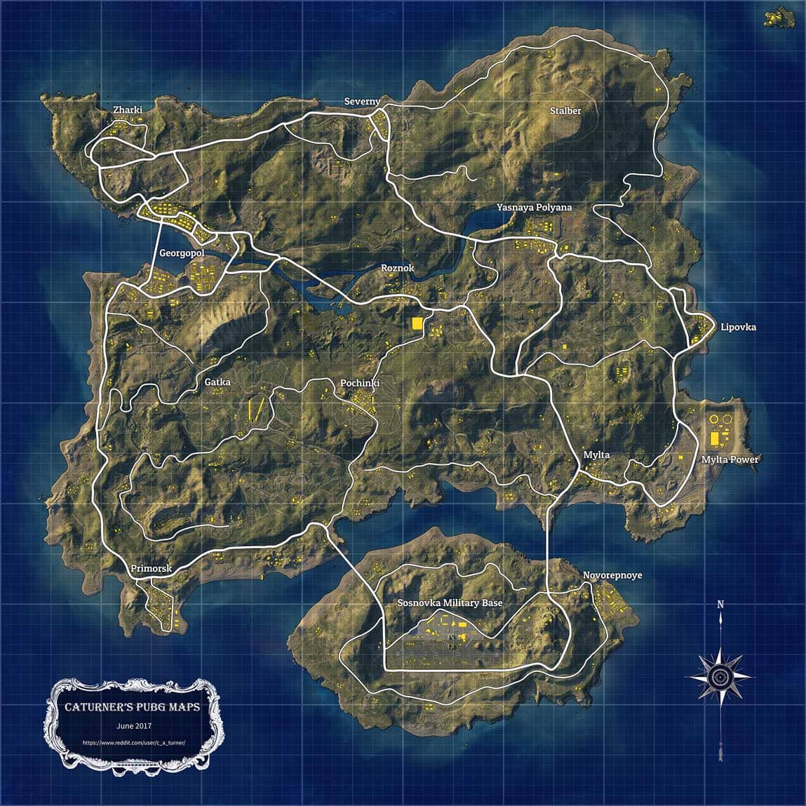 خريطة Erangel في لعبة PUBG ببجي