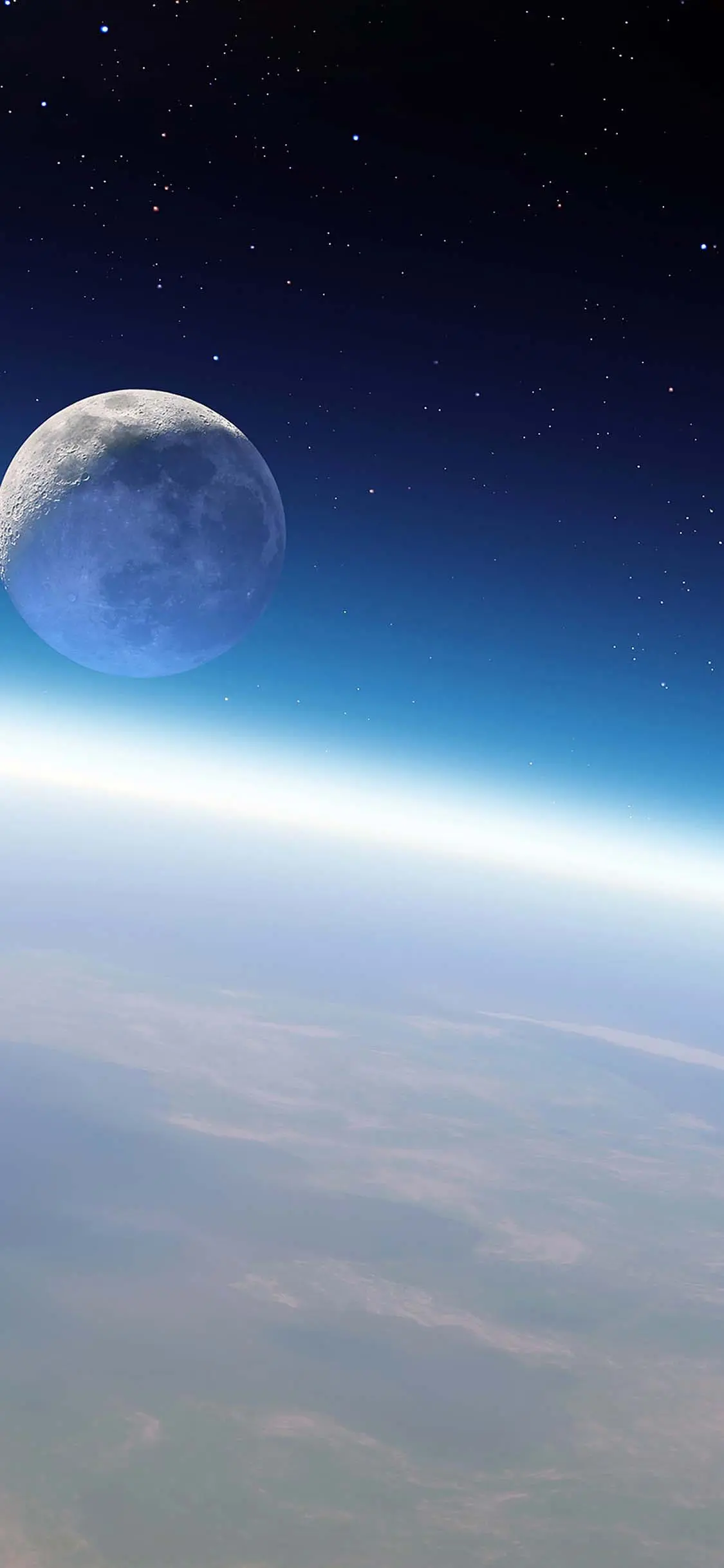 القمر في الفضاء خلفية ايفون اكس
